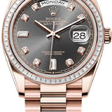 Rolex Day-Date 36 36mm Slate Diamond-Set Dial Diamond-Set Bezel President Bracelet - 128395TBR