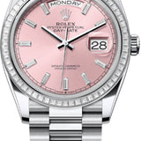 Rolex Day-Date 36 36mm Pink Diamond-Set Dial Diamond-Set Bezel President Bracelet - 128396TBR