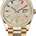 Rolex Day-Date 36 36mm Diamond-Paved Dial Diamond-Set Bezel President Bracelet - 128398TBR