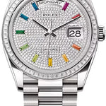 Rolex Day-Date 36 36mm Diamond-Paved Dial Diamond-Set Bezel President Bracelet - 128399TBR