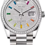 Rolex Day-Date 36 36mm Diamond-Paved Dial Diamond-Set Bezel President Bracelet - 128399TBR