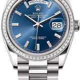 Rolex Day-Date 36 36mm Bright Blue Diamond-Set Dial Diamond-Set Bezel President Bracelet - 128399TBR