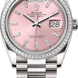 Rolex Day-Date 36 36mm Pink Diamond-Set Dial Diamond-Set Bezel President Bracelet - 128399TBR