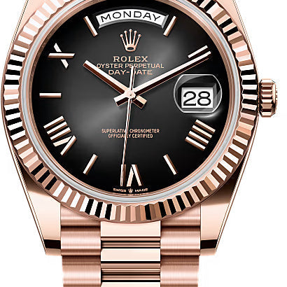 Rolex Day-Date 40 40mm Slate Ombré Roman Dial Fluted Bezel President Bracelet - 228235 | 2024 Model