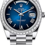 Rolex Day-Date 40 40mm Blue ombré Dial Diamond Set Bezel President Bracelet - 228396TBR