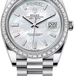 Rolex Day-Date 40 40mm White MOP Diamond Set Dial Diamond Set Bezel President Bracelet - 228396TBR