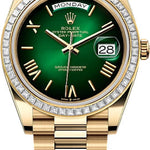 Rolex Day-Date 40 40mm Green ombré Dial Diamond Set Bezel President Bracelet - 228398TBR