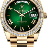 Rolex Day-Date 40 40mm Green ombré Dial Diamond Set Bezel President Bracelet - 228398TBR