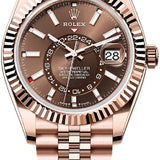 Rolex Sky-Dweller 42mm Chocolate Dial Fluted Bezel Jubilee Bracelet - 336935