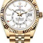 Rolex Sky-Dweller Yellow Gold 42mm Intense White Dial Fluted Bezel Jubilee Bracelet - 336938