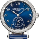 Patek Philippe Complications Moon Phases White Gold Blue Dial 33mm Diamond Bezel | 7121/200G-001