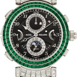 Patek Philippe Grand Complications Grandmaster Chime Haute Joaillerie White Gold Set With Emeralds Diamonds | 6300/403G-001