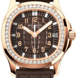 Patek Philippe Aquanaut Ladies 40 mm Embossed Brown Arabic Diamond Bezel Rose Gold Composite 35.6mm - 5068R-001