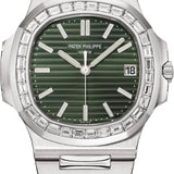 Patek Philippe Nautilus Date Sweep Seconds Stainless Steel Diamonds Green Dial - 5711/1300A-001