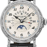 Patek Philippe Grand Complications 38 mm Perpetual Calendar with Retrograde Date Hand White Gold Silver Opaline Dial - 5160/500G-001