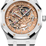 Audemars Piguet Royal Oak 41 mm Double Balance Wheel Openworked Steel Pink Gold-Toned Dial | 15407ST.OO.1220ST.02