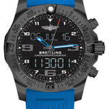 Breitling Exospace B55 Night Mission Bluetooth Chronograph Watch - 46mm Black Titanium Case - Volcano Black Dial - Blue Black Twinpro Strap - VB5510H21B1S1