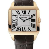 Cartier Santos-Dumont Watch - Small Pink Gold Case - Silver Dial - Alligator Strap - W2009251