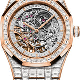 Audemars Piguet Royal Oak 41mm Double Balance Wheel Openworked Rose Gold Diamond Pave - 15417OR.ZZ.1267OR.01