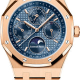 Audemars Piguet Royal Oak 41mm Perpetual Calendar Rose Gold Blue Dial - 26574OR.OO.1220OR.03