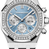 Audemars Piguet Royal Oak 38mm Chronograph Stainless Steel Light Blue Dial Diamond Bezel | 26715ST.ZZ.1356ST.01