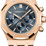 Audemars Piguet Royal Oak 38mm Chronograph Rose Gold Blue Dial - 26715OR.OO.1356OR.01