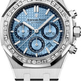 Audemars Piguet Royal Oak 38mm Chronograph White Gold Blue Dial Diamond Bezel - 26318BC.ZZ.1256BC.01