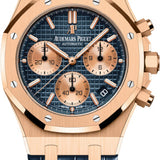 Audemars Piguet Royal Oak 41mm Selfwinding Chronograph Rose Gold Blue Dial Strap - 26239OR.OO.D315CR.01