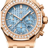 Audemars Piguet Royal Oak Offshore 37 mm Chronograph Pink Rose Gold Diamond Light Blue Dial - 26231OR.ZZ.A085CA.01