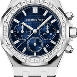 Audemars Piguet Royal Oak 38mm Chronograph White Gold Diamond Set Bezel Blue Diamond Baguette Dial - 26715BC.ZZ.1356BC.01