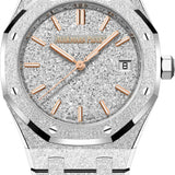 Audemars Piguet Royal Oak 34 mm Frosted Gold Selfwinding Rhodium Crystal Sand Dial | 77450BC.GG.1361BC.01