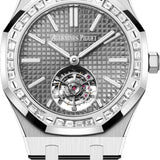 Audemars Piguet Royal Oak 41mm Flying Tourbillon White Gold Grey Dial Diamond Bezel - 26730BC.ZZ.1320BC.01