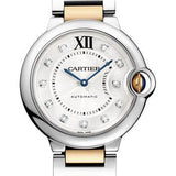 Cartier Ballon Bleu de Cartier Watch - Medium Steel Case - Diamond Dial - Steel And Pink Gold Bracelet - WE902031