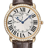 Cartier Ronde Louis Cartier Watch - Extra large Pink Gold Diamond Case - Alligator Strap - WR007001