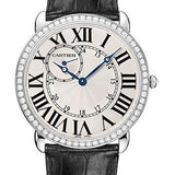 Cartier Ronde Louis Cartier Watch - Extra large White Gold Diamond Case - Alligator Strap - WR007002