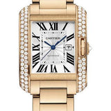 Cartier Tank Anglaise Watch - Medium Pink Gold Diamond Case - WT100003