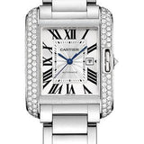 Cartier Tank Anglaise Watch - Medium White Gold Diamond Case - WT100009