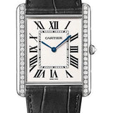 Cartier Tank Louis Cartier Watch - Extra large White Gold Diamond Case - Black Alligator Strap - WT200006